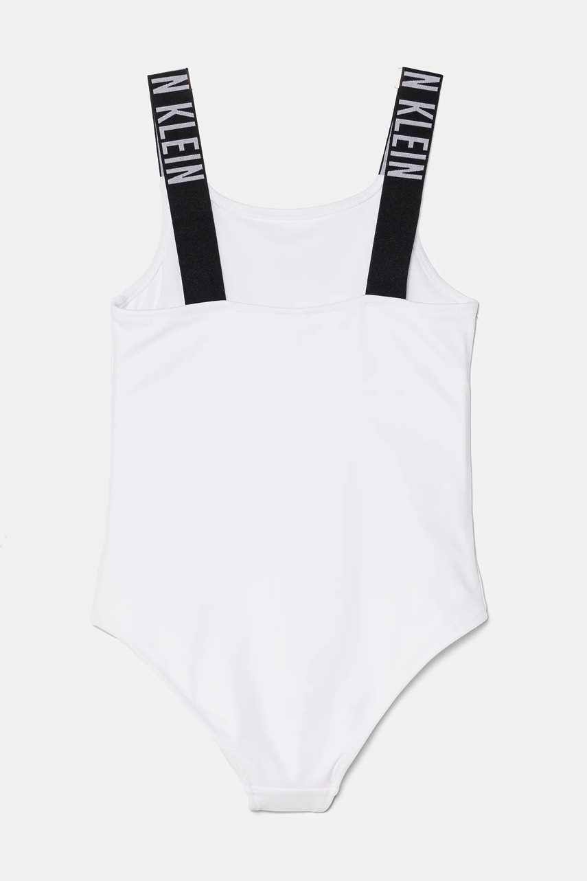Суцільний дитячий купальник Calvin Klein Jeans колір білий KY0KY00098